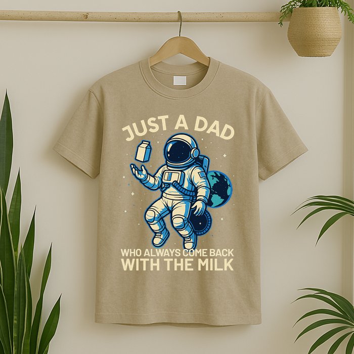 Dad Who Always Came Back With The Milk Star Astronaut Space T-Shirt