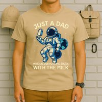 Dad Who Always Came Back With The Milk Star Astronaut Space T-Shirt