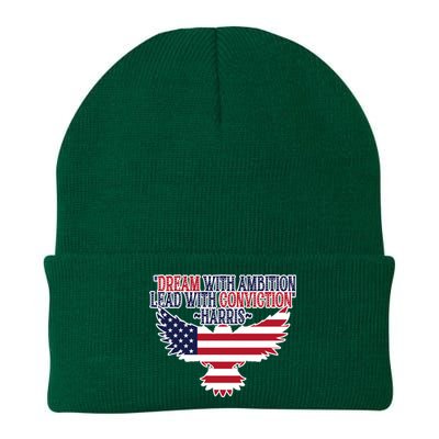 Dream With Ambition Lead With Conviction Kamala Harris Knit Cap Winter Beanie