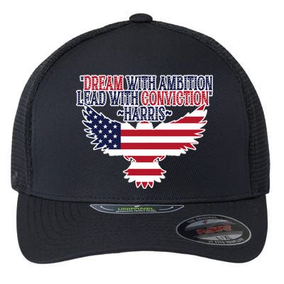 Dream With Ambition Lead With Conviction Kamala Harris Flexfit Unipanel Trucker Cap