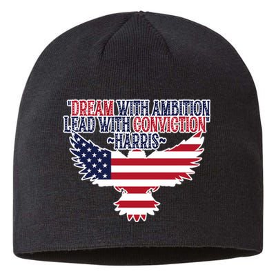 Dream With Ambition Lead With Conviction Kamala Harris Sustainable Beanie