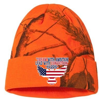 Dream With Ambition Lead With Conviction Kamala Harris Kati Licensed 12" Camo Beanie