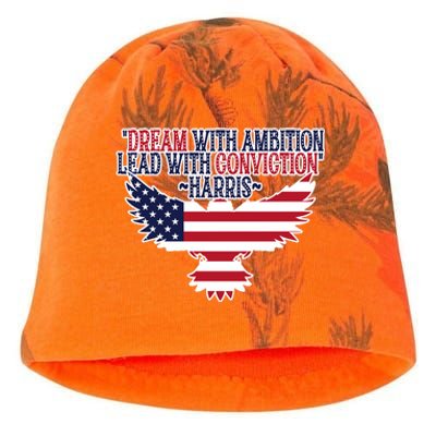 Dream With Ambition Lead With Conviction Kamala Harris Kati - Camo Knit Beanie