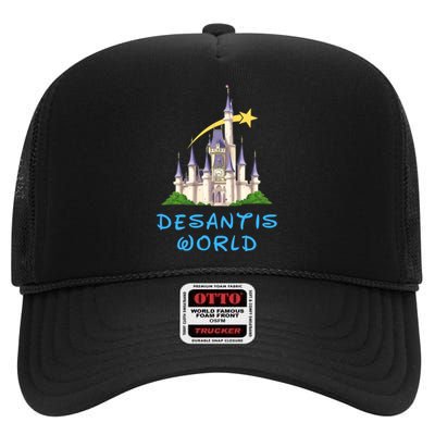 Desantis World Anti Woke Conservative High Crown Mesh Back Trucker Hat