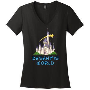 Desantis World Anti Woke Conservative Women's V-Neck T-Shirt