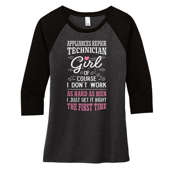 Dont Work As Hard As Appliances Repair Technician Women's Tri-Blend 3/4-Sleeve Raglan Shirt