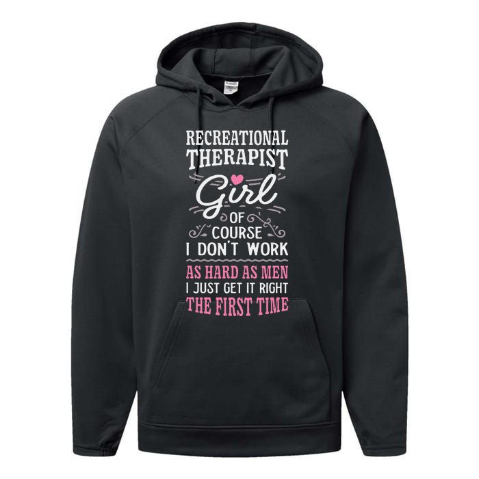 DonT Work As Hard As Recreational Therapist Performance Fleece Hoodie