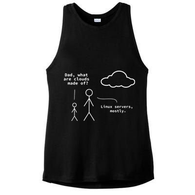 Dad What Are Clouds Made Of Debian Linux Programmer Ladies PosiCharge Tri-Blend Wicking Tank