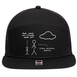 Dad What Are Clouds Made Of Debian Linux Programmer 7 Panel Mesh Trucker Snapback Hat