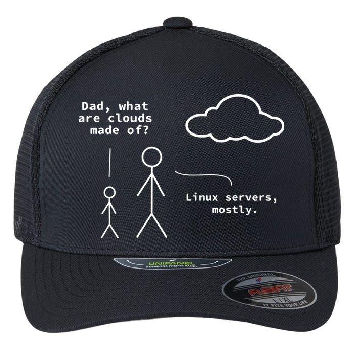 Dad What Are Clouds Made Of Debian Linux Programmer Flexfit Unipanel Trucker Cap