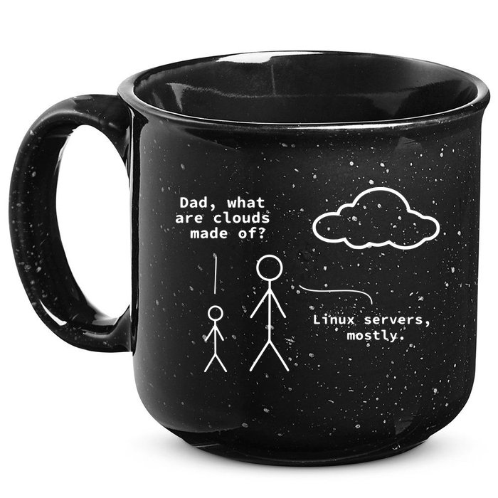 Dad What Are Clouds Made Of Debian Linux Programmer 15oz Campfire Ceramic Mug
