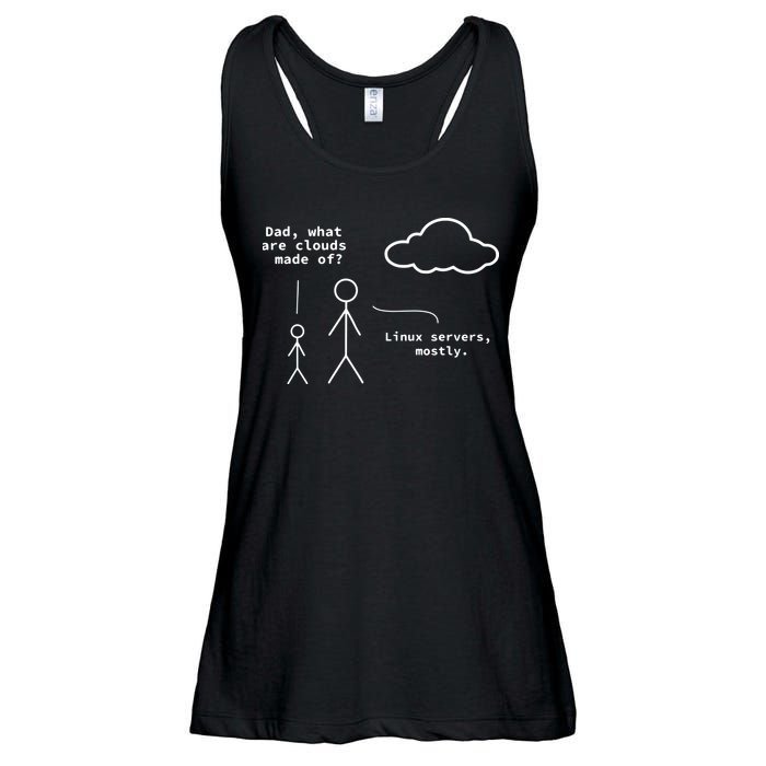 Dad What Are Clouds Made Of Debian Linux Programmer Ladies Essential Flowy Tank