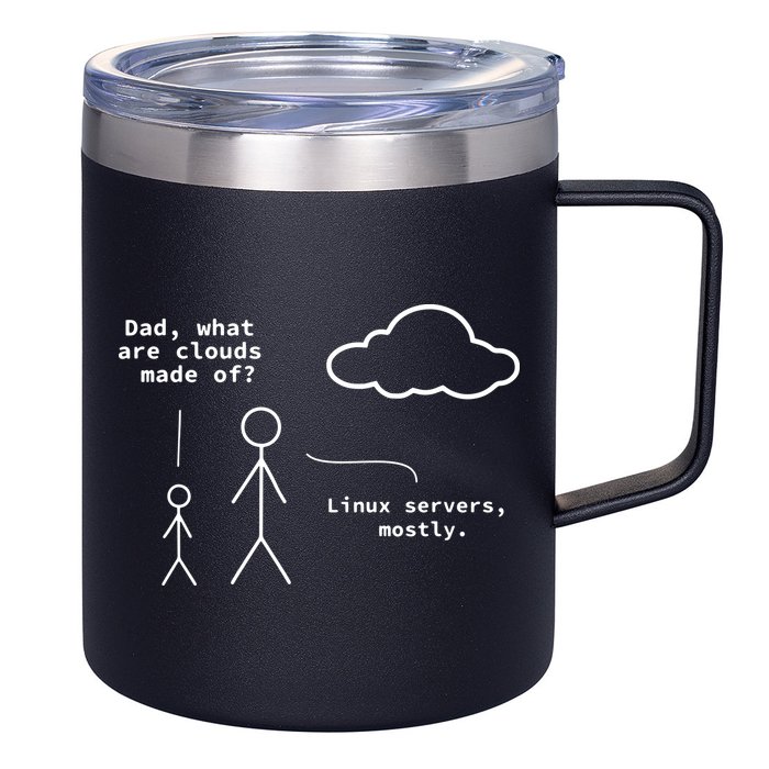 Dad What Are Clouds Made Of Debian Linux Programmer 12oz Stainless Steel Coffee Mug