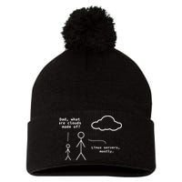 Dad What Are Clouds Made Of Debian Linux Programmer Pom Pom 12in Knit Beanie