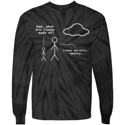 Dad What Are Clouds Made Of Debian Linux Programmer Tie-Dye Long Sleeve Shirt