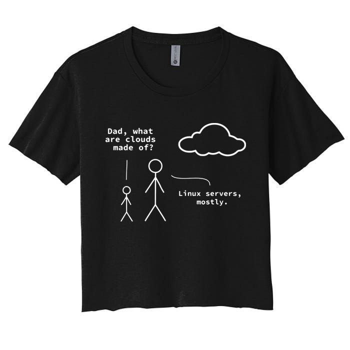 Dad What Are Clouds Made Of Debian Linux Programmer Crop Top
