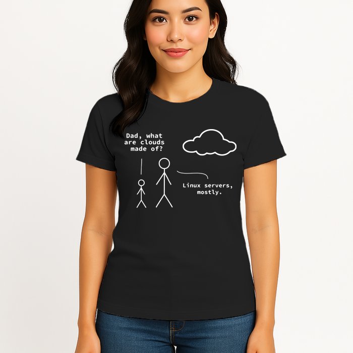 Dad What Are Clouds Made Of Debian Linux Programmer Women's T-Shirt