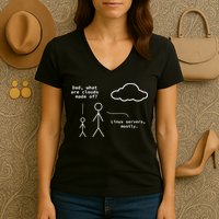 Dad What Are Clouds Made Of Debian Linux Programmer Women's V-Neck T-Shirt