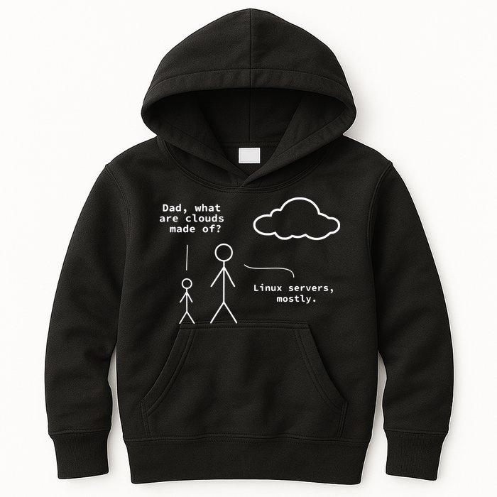 Dad What Are Clouds Made Of Debian Linux Programmer Kids Hoodie
