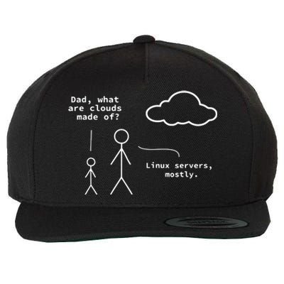 Dad What Are Clouds Made Of Debian Linux Programmer Wool Snapback Cap