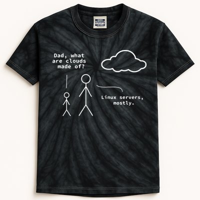 Dad What Are Clouds Made Of Debian Linux Programmer Kids Tie-Dye T-Shirt