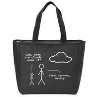 Dad What Are Clouds Made Of Debian Linux Programmer Zip Tote Bag