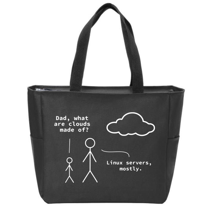Dad What Are Clouds Made Of Debian Linux Programmer Zip Tote Bag
