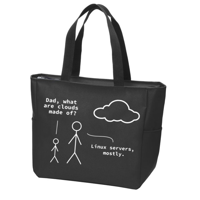 Dad What Are Clouds Made Of Debian Linux Programmer Zip Tote Bag