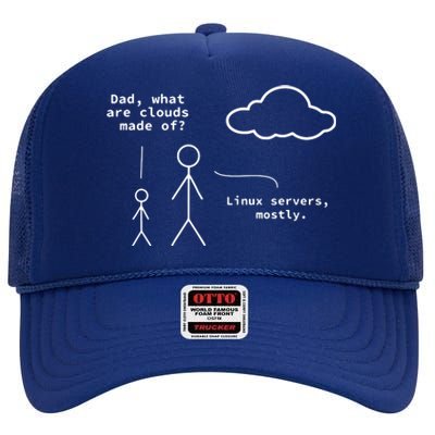 Dad What Are Clouds Made Of Debian Linux Programmer High Crown Mesh Back Trucker Hat