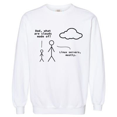 Dad What Are Clouds Made Of Debian Linux Programmer Garment-Dyed Sweatshirt