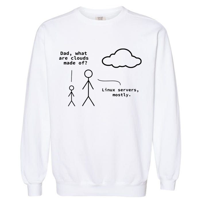 Dad What Are Clouds Made Of Debian Linux Programmer Garment-Dyed Sweatshirt