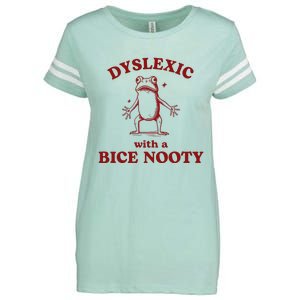 Dyslexic With A Bice Nooty Funny Dyslexia Enza Ladies Jersey Football T-Shirt