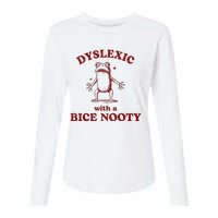 Dyslexic With A Bice Nooty Funny Dyslexia Womens Cotton Relaxed Long Sleeve T-Shirt