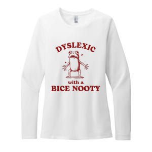 Dyslexic With A Bice Nooty Funny Dyslexia Womens CVC Long Sleeve Shirt