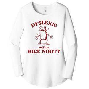 Dyslexic With A Bice Nooty Funny Dyslexia Women's Perfect Tri Tunic Long Sleeve Shirt