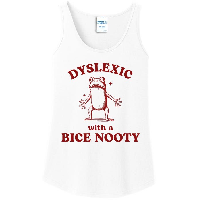 Dyslexic With A Bice Nooty Funny Dyslexia Ladies Essential Tank