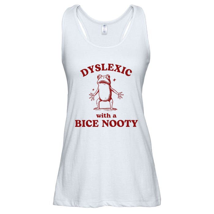 Dyslexic With A Bice Nooty Funny Dyslexia Ladies Essential Flowy Tank