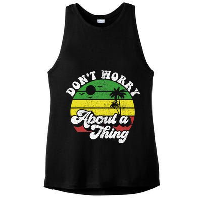 Dont Worry About A Thing Jamaica Rasta Reggae Jamaican Gift Ladies PosiCharge Tri-Blend Wicking Tank