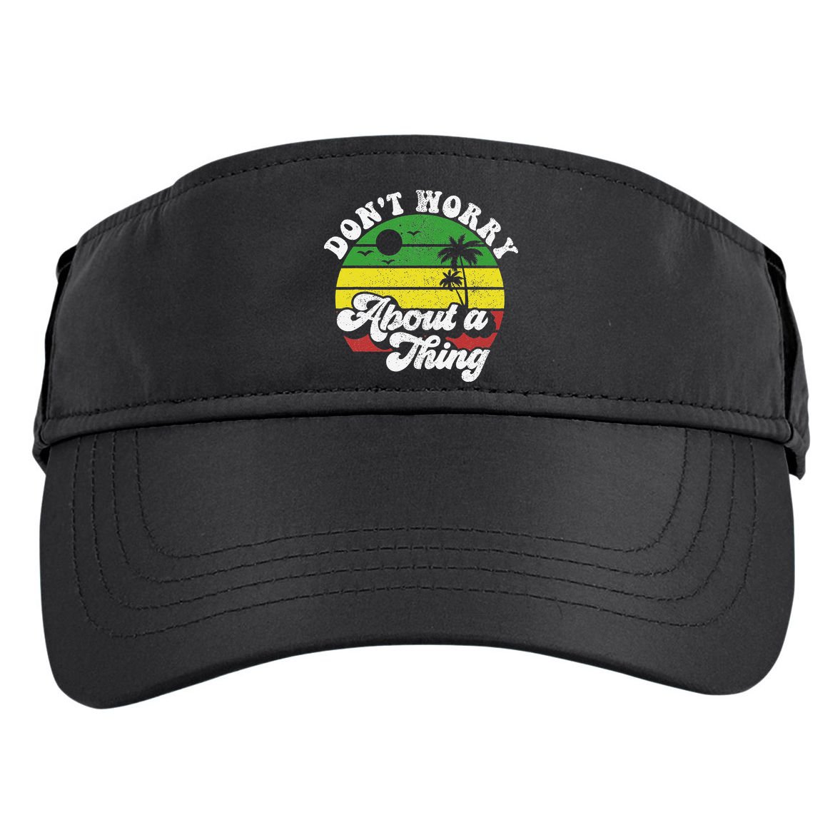 Dont Worry About A Thing Jamaica Rasta Reggae Jamaican Gift Adult Drive Performance Visor