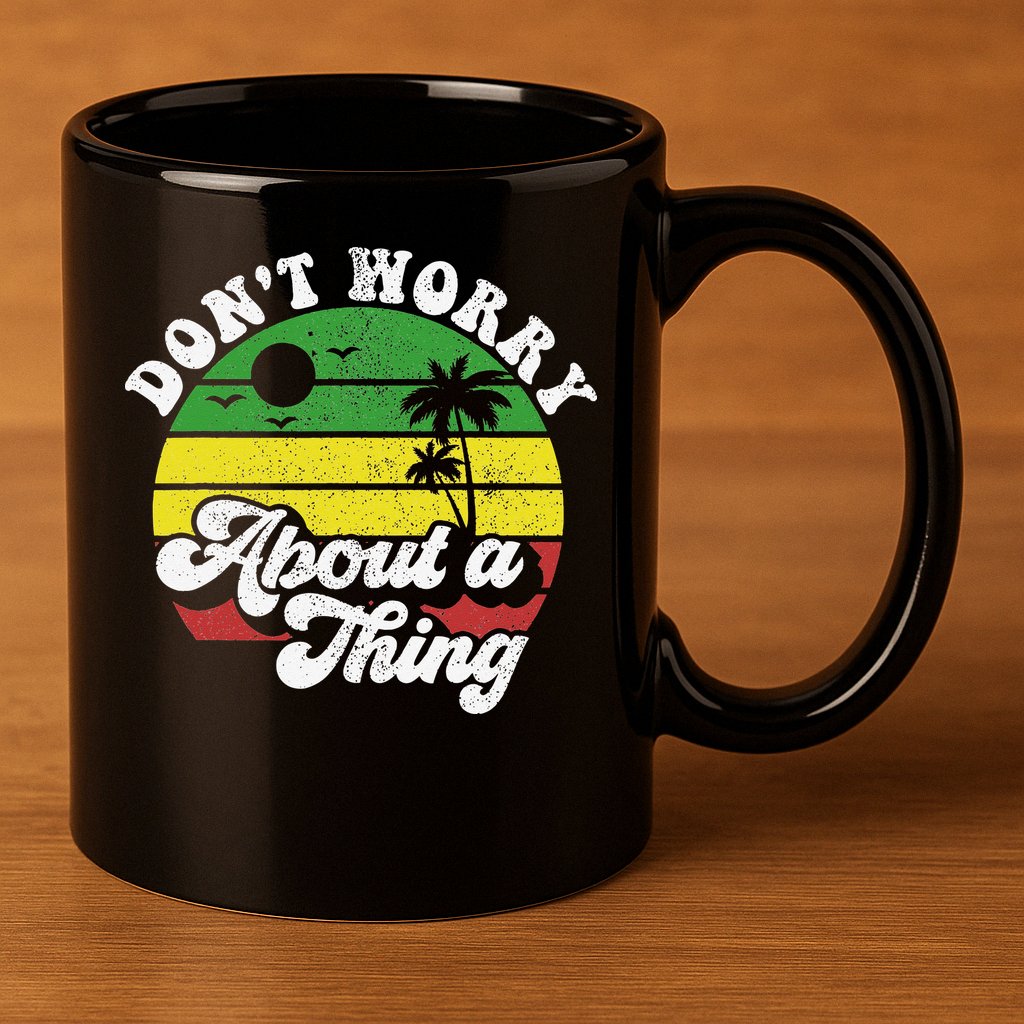 Dont Worry About A Thing Jamaica Rasta Reggae Jamaican Gift 11oz C Handle Ceramic Mug