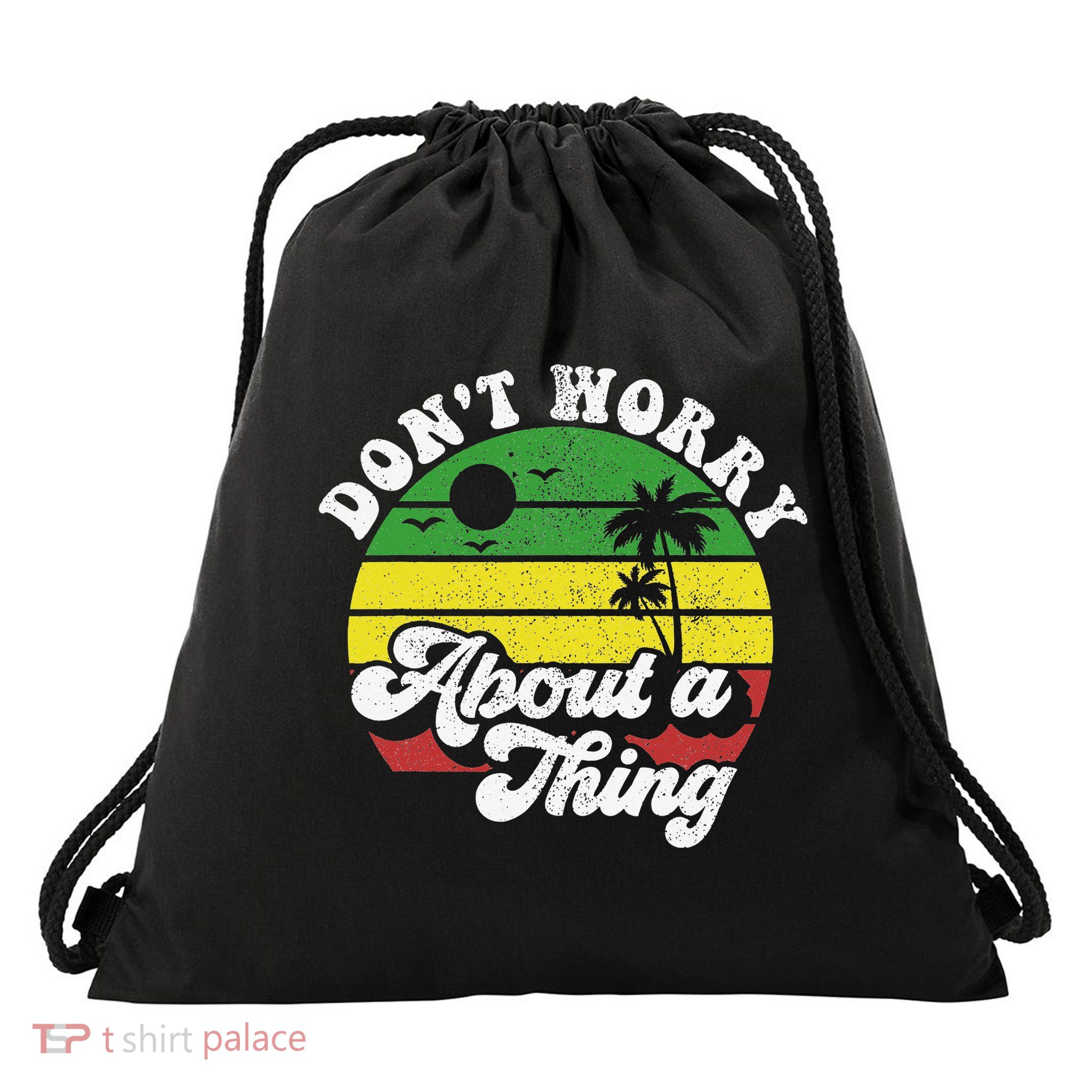 Dont Worry About A Thing Jamaica Rasta Reggae Jamaican Gift Drawstring Bag