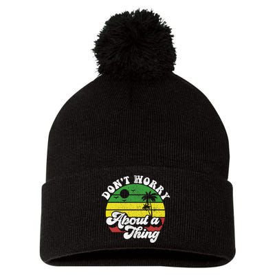Dont Worry About A Thing Jamaica Rasta Reggae Jamaican Gift Pom Pom 12in Knit Beanie