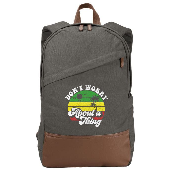Dont Worry About A Thing Jamaica Rasta Reggae Jamaican Gift Cotton Canvas Backpack