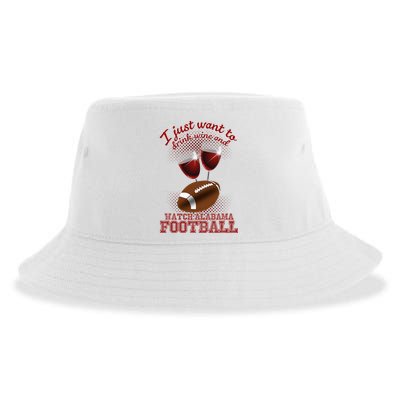 Drink Wine And Watch Alabama Football Sustainable Bucket Hat