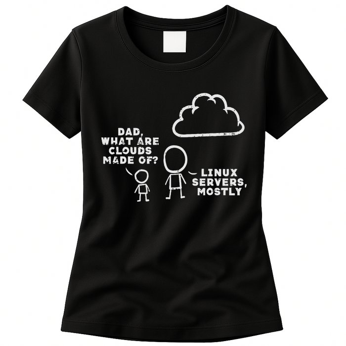 Dad What Are Clouds Made Of Linux Servers It Programmer Women's T-Shirt
