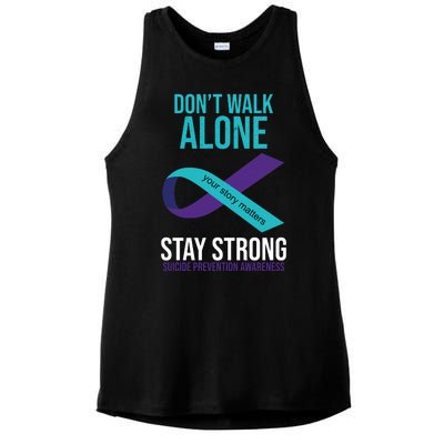 Don't Walk Alone Stay Strong Suicided Prevention Awareness Ladies PosiCharge Tri-Blend Wicking Tank