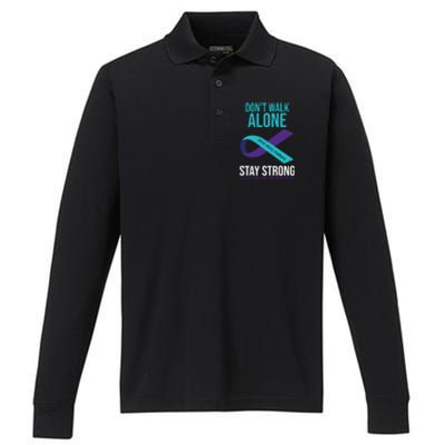 Don't Walk Alone Stay Strong Suicided Prevention Awareness Performance Long Sleeve Polo