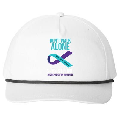 Don't Walk Alone Stay Strong Suicided Prevention Awareness Snapback Five-Panel Rope Hat