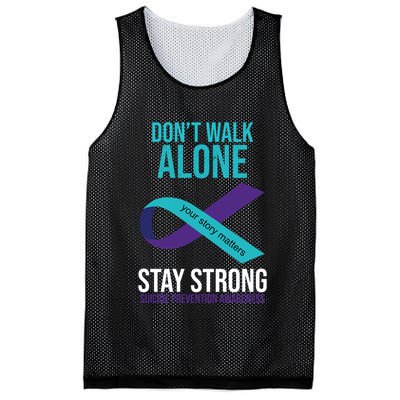 Don't Walk Alone Stay Strong Suicided Prevention Awareness Mesh Reversible Basketball Jersey Tank