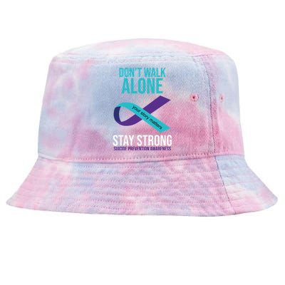 Don't Walk Alone Stay Strong Suicided Prevention Awareness Tie-Dyed Bucket Hat